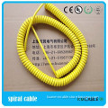yellow Coiled Cable for road construction machine